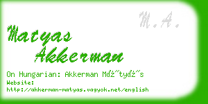 matyas akkerman business card